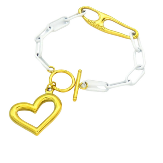 Heart Colorful Chain Bracelet uno de 50